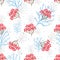 Rowanberry branch seamless pattern. Vector background