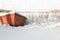 Rowboat covered in Snow