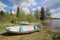 Rowboat at the edge of a Swedish lake