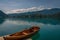 A rowboat at Lake Bled, Slovenia