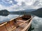 Rowboat at lake bled in Slovenia