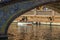 Rowboat near Plaza de Espana in Seville, Spain.