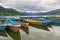 Rowboat symbol of Phewa lakeside in Pokhara.