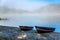 Rowboats on beach beside Windsor Lake in North Adams, MA