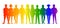 Rowd. Gradient rainbow. LGBT colors. Vector illustration. Meeting, protest.
