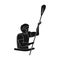 Rower in a boat with a paddle in hand down to the baydak on the wild river.active sports single icon in black style