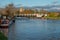 A rower training on a Gloucestershire canal in autumn UK