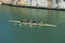 Rowers on the river, Seville, Spain.