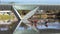 Rowers about to pass under the iconic River Torrens foot bridge in Adelaide South Australia on July 23rd 2023