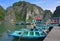 Rowers waiting for passengers on Bamboo Boat at Halong Bay