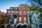 Rowhouses and autumn color near Franklin Square, in Baltimore, M