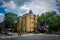 Rowhouses and an intersection in Columbia Heights, Washington, D