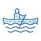 Rowing Boat Canoeing doodle icon hand drawn illustration