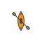 Rowing boat filled outline icon