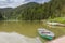 Rowing boat in the Lacu Rosu lake