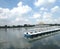 Rowing boat line in Suan Luang Rama IX public lake Bangkok