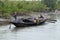 Rowing boat in the swampy areas of the Sundarbans, India