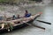 Rowing boat in the swampy areas of the Sundarbans, India