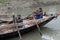 Rowing boat in the swampy areas of the Sundarbans, India