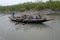 Rowing boat in the swampy areas of the Sundarbans, India