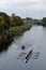 Rowing Eight on River Wye, Hereford, Herefordshire, UK