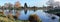 Rowing at Kerrs Reach Christchurch in Winter Panorama, New Zealand