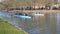 Rowing practice on Bedford river, United Kingdom.