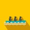 Rowing race flat icon