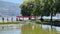 rowing rowers trainnng in lake pamvotis of ioannina in summer season greece