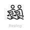 Rowing sport icons