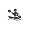 Rowing sport training vector icon