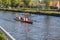 Rowing team in training on the channel in Delft