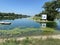 Rowing trail on Lake Jarun and Rower Island during the summer, Zagreb - Croatia / VeslaÄka staza na jezeru jarun