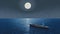 Rowing Under Full Moon: A Modernist Painting