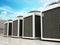 Rows of air conditioner units forming a corridor. 3D illustration