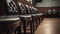 Rows of chairs in empty lecture hall generated by AI