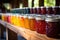 rows of colorful homemade jams and jellies