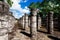 Rows of columns, Chichen Itza monument in Mexico
