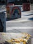 Rows of decorated traffic bollards placed in the Melbourne CBD