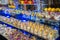 Rows of delicious tasty beautiful short eats in tiny glasses in the buffet