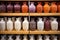 rows of finished stoneware vases on a display shelf