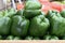 Rows of Fresh Green Peppers