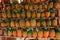 Rows of fresh pineapples for sale on a local market on side road