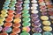 Rows of Frosted and Decorated Cookies Several Colors