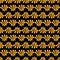 Rows of golden seashells seamless vector pattern