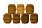 Rows of Grape Juice in Wooden Barrels Storing in Cellar Vector Illustration