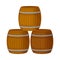 Rows of Grape Juice in Wooden Barrels Storing in Cellar Vector Illustration