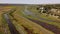 Rows Of Irrigation Canals Aerial View