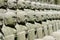 Rows of jizo statues