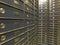 Rows of luxurious safe deposit boxes